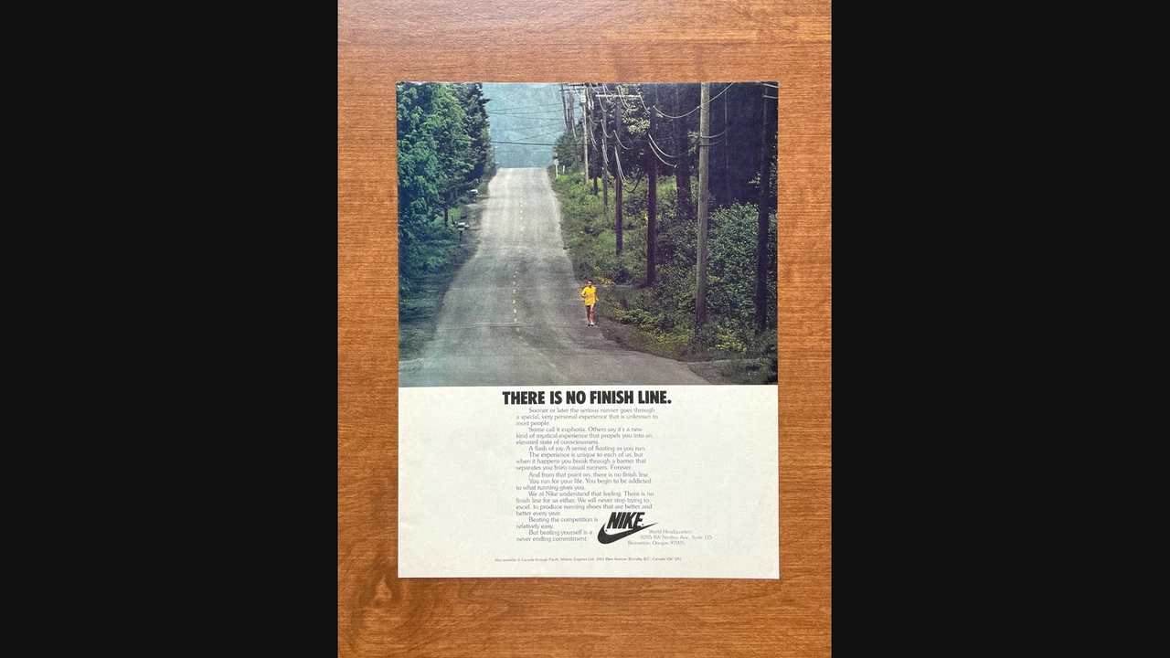 There Is No Finish Line, Nike's 1977 print advertisement